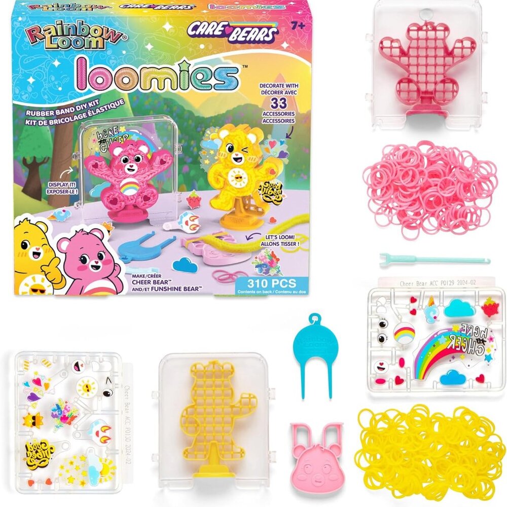 DIY Craft Activity Rainbow Loom Care Bears Loomies Cheer Bear & Funshine Bear 7+